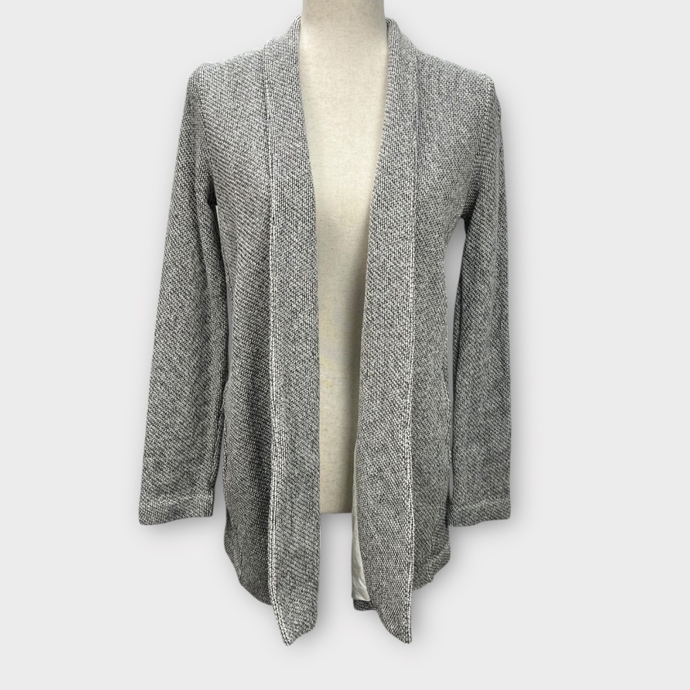 Eileen Fisher Knit Cardigan Jacket Open Front Organic Cotton Women XXS Lagenlook